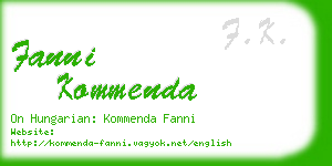 fanni kommenda business card